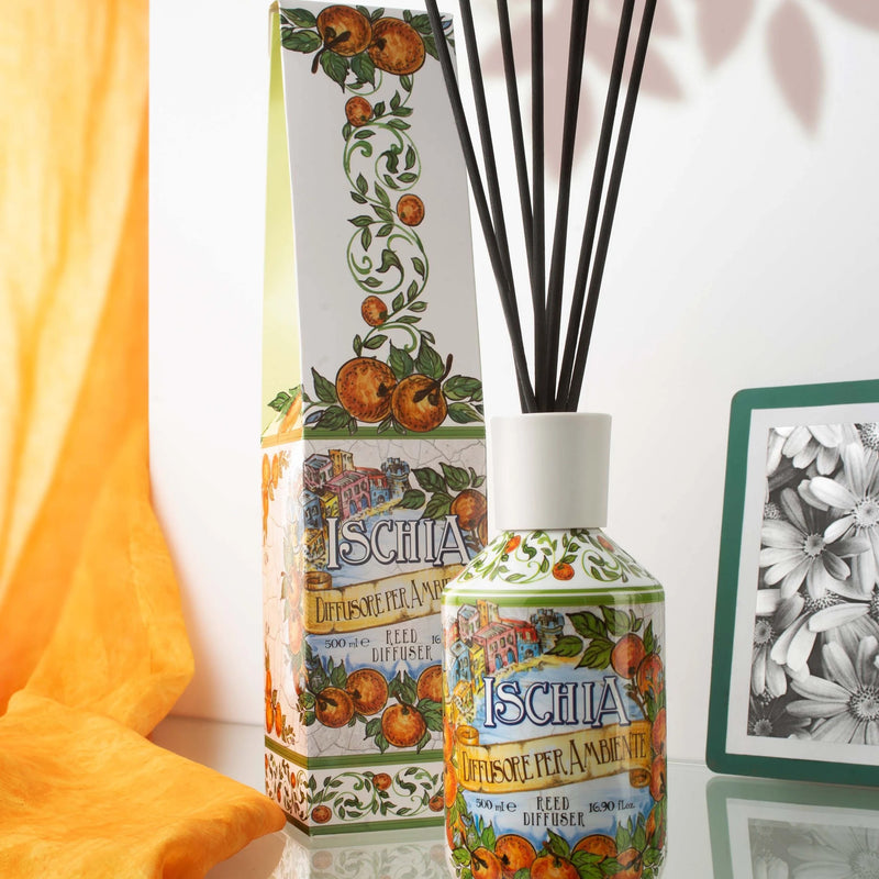 Rudy Profumi Ischia Room Diffuser, 3.38 oz (100 ml), Italian citrus and floral home fragrance, GTIN 8008860037510