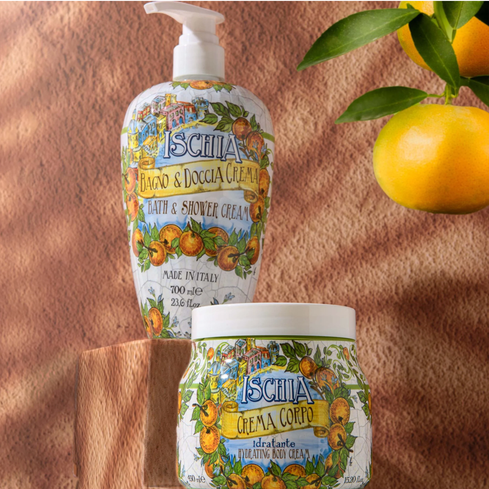 Ischia body cream with bergamot, lemongrass, gardenia, and Rosa Taif notes, 450 ml  