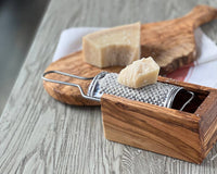 Close-up of olive wood texture and craftsmanship