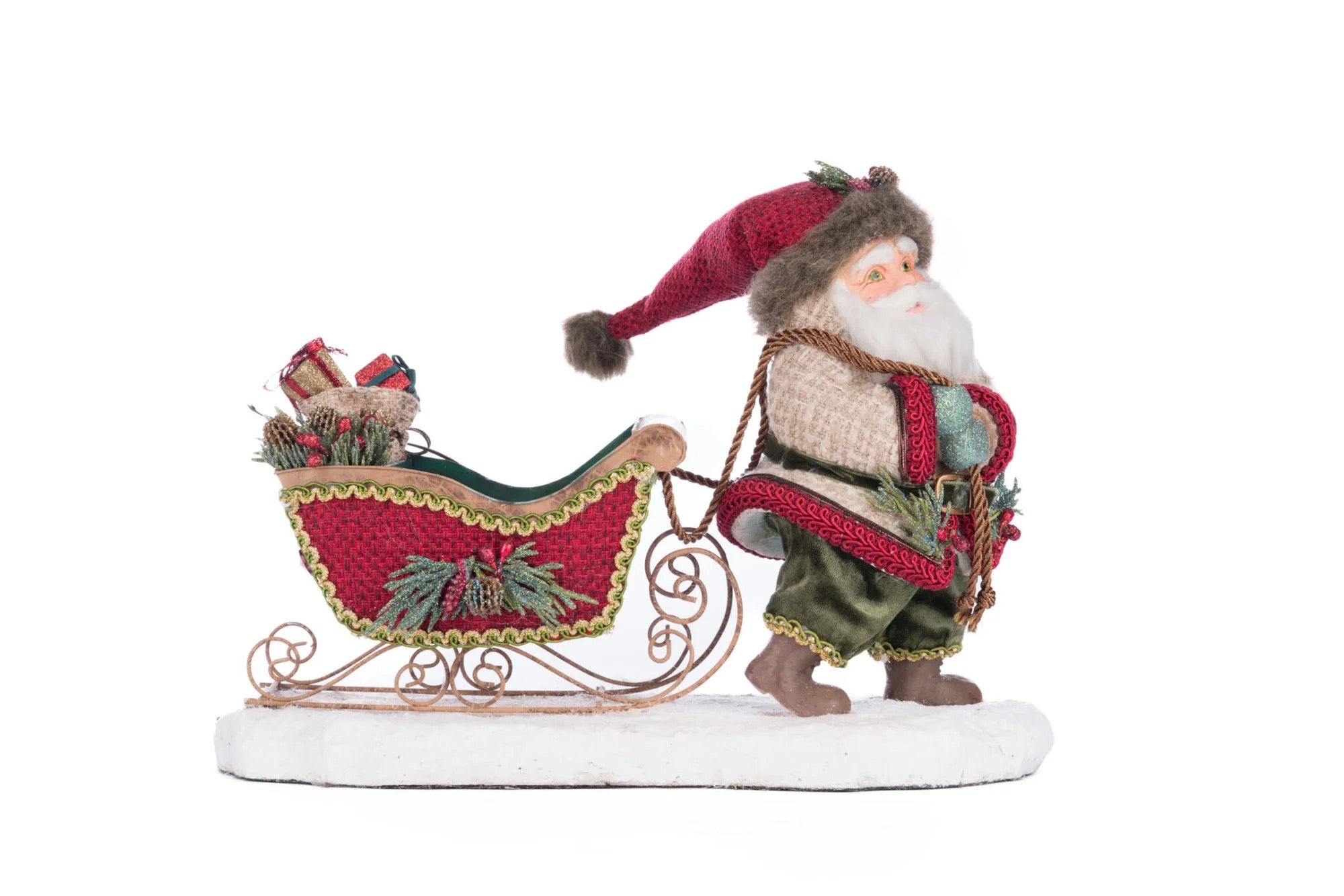 Santa Pulling Sleigh Candle Holder