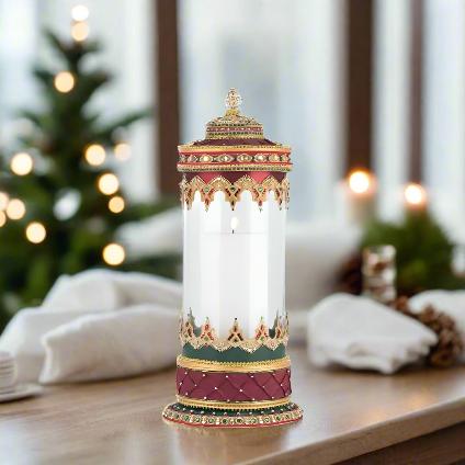 Christmas Castle Hurricane Candle Holder 28-428251