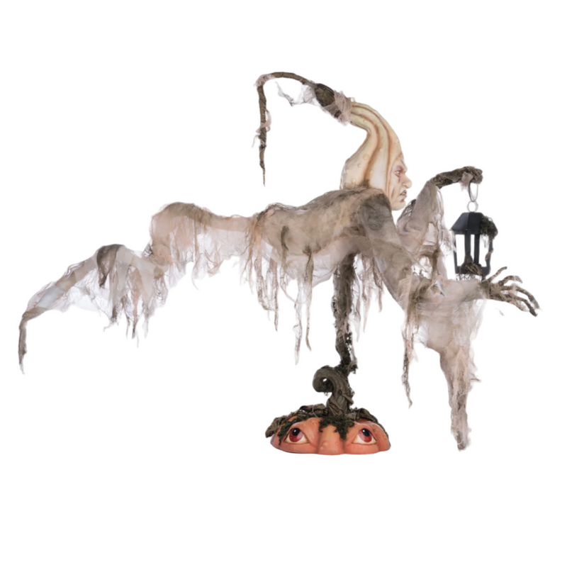Katherine’s Collection Pumpkin Jack Doll Halloween decor with floating ghost and pumpkin base – SKU 28-428546