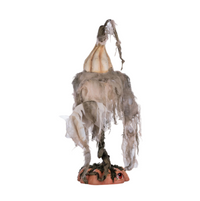 Katherine’s Collection Pumpkin Jack Doll shown hanging from loop attached to gourd stem back view