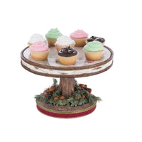 Full-length view of North Country Cake Plate with hand-painted tray top, SKU 28-428267, GTIN 810074127806.