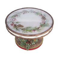 Top view of North Country Cake Plate, SKU 28-428267, GTIN 810074127806, showing hand-painted food-safe tray surface.