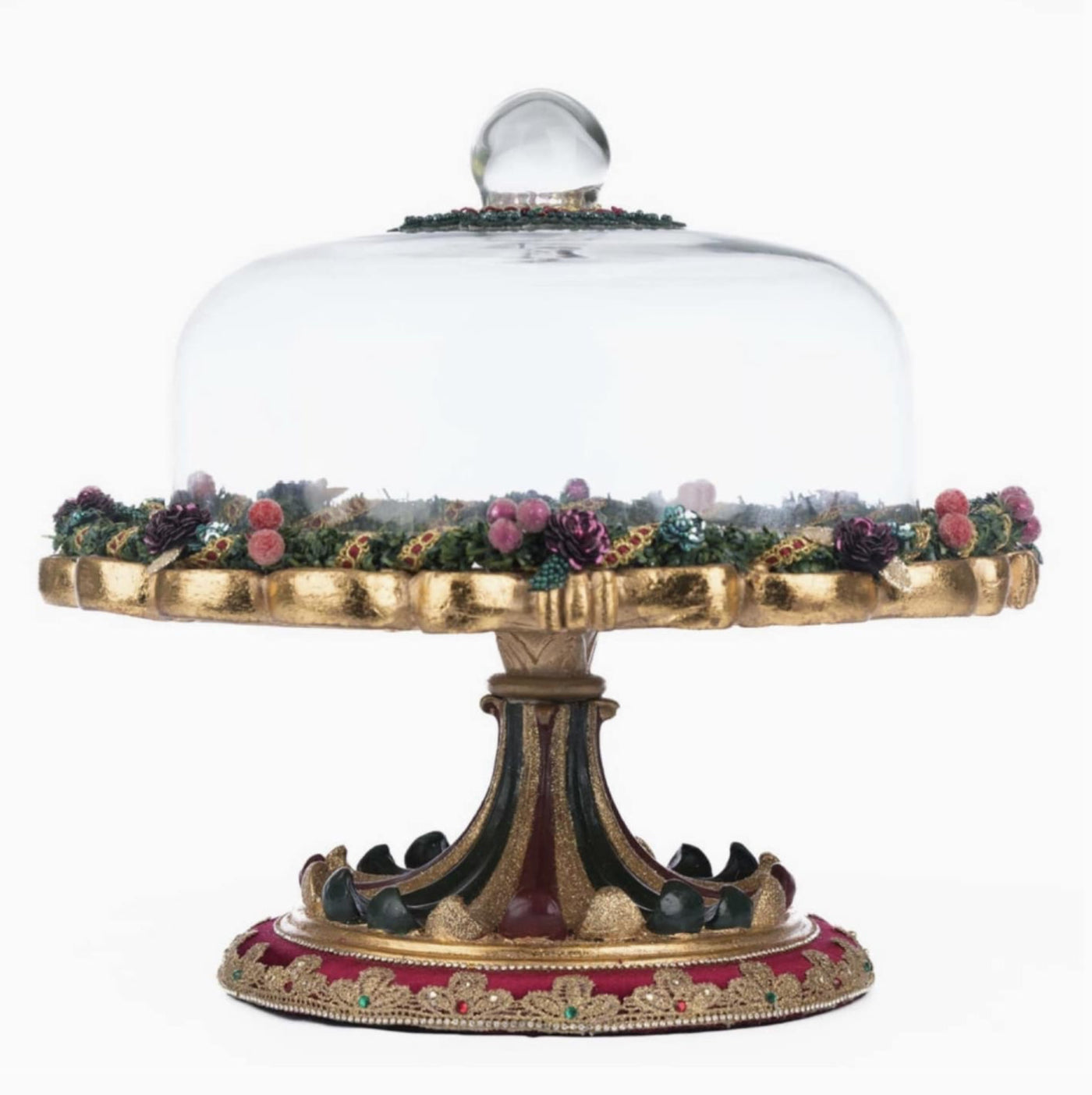 Winter Balsam and Berry Decorative Cloche Serving Piece - Thumbnail 3