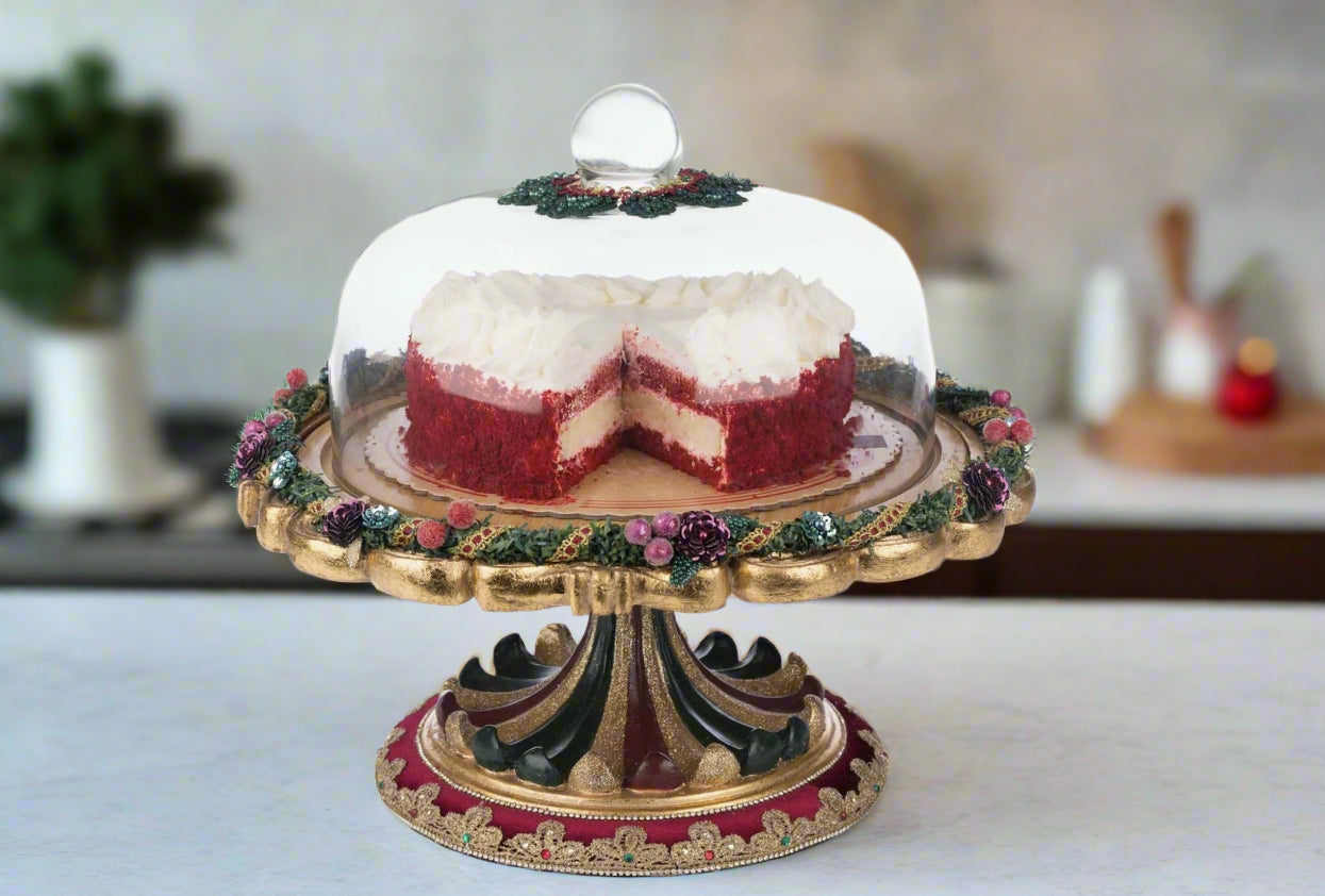 Winter Balsam and Berry Decorative Cloche Serving Piece - Thumbnail 4