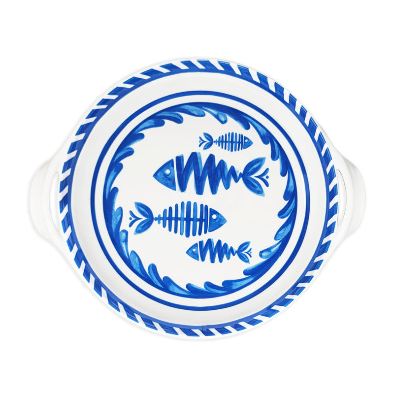overhead+view+of+Le+Cadeaux+387MDT+Mediterraneo+Small+Shallow+Handled+Bowl
