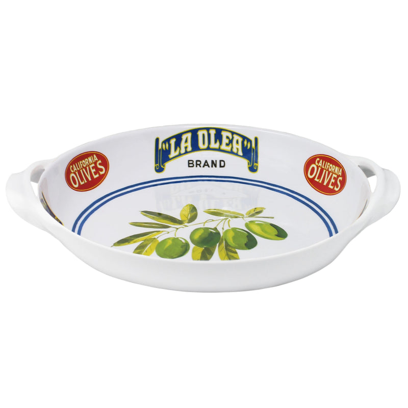 Le+Cadeaux+387VO+Vintage+Olive+Small+Shallow+Handled+Serving+Salad+Bowl 