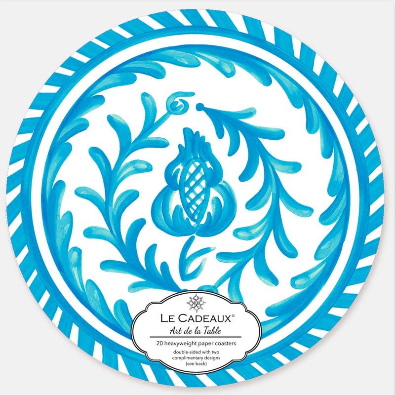 Le+Cadeaux+CC-CSSCT+Sicily+Teal+Coasters+in+package