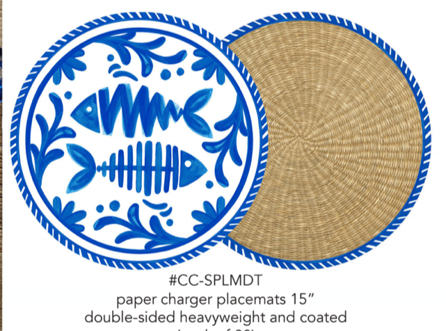 Le+Cadeaux+CC-SPLMDT+paper+charger+placemats+15+inch+double+sided+heavyweight+and+coated