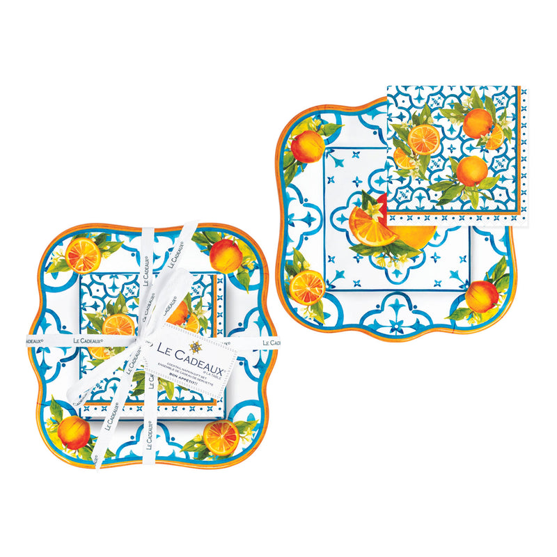 Valencia Cocktail Napkin & Melamine Holder CCGS-206VAL