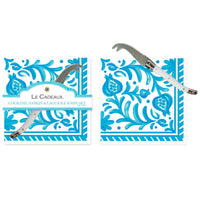 Le+Cadeaux+CCGS-256SCT+Sicily+Teal+Cocktail+Napkin+and+Mini+Laguiole+Cheese+Knife+Gift+Set+Lifestyle