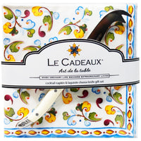 Le+Cadeaux+CCGS-256TOSC+Toscana+Cocktail+Napkin+and+Laguiole+Mini+Cheese+Knife+CCGS-256TOSC+810056672553