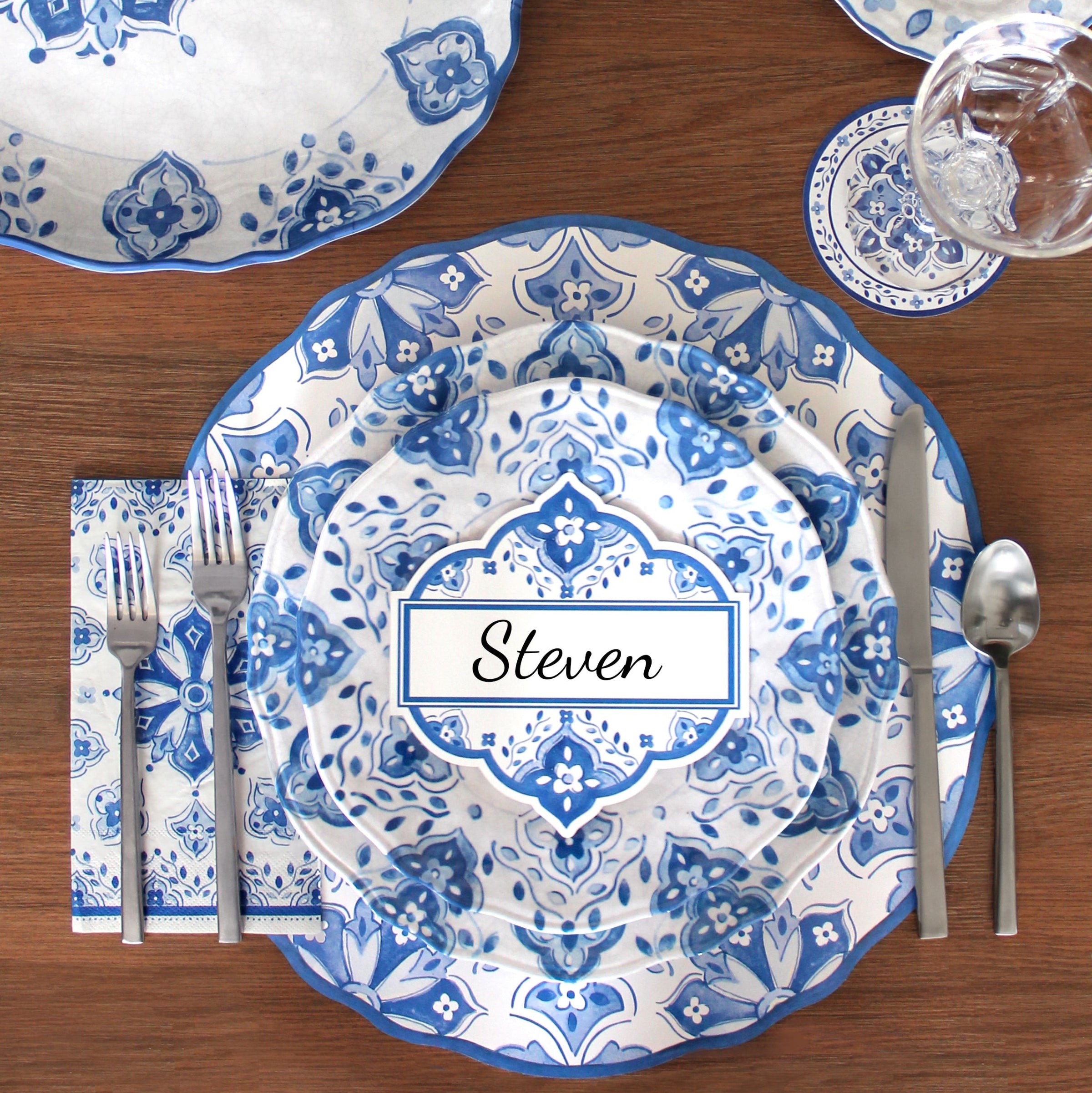 Le_Cadeaux_MRCB_Moroccan_Blue_Campania_Blue_CAMB_Dinnerware_Place_Setting_Place_Card+12-Piece+and+18+Piece+Set+Dinner+plate+Salad+plate+cereal+bowl