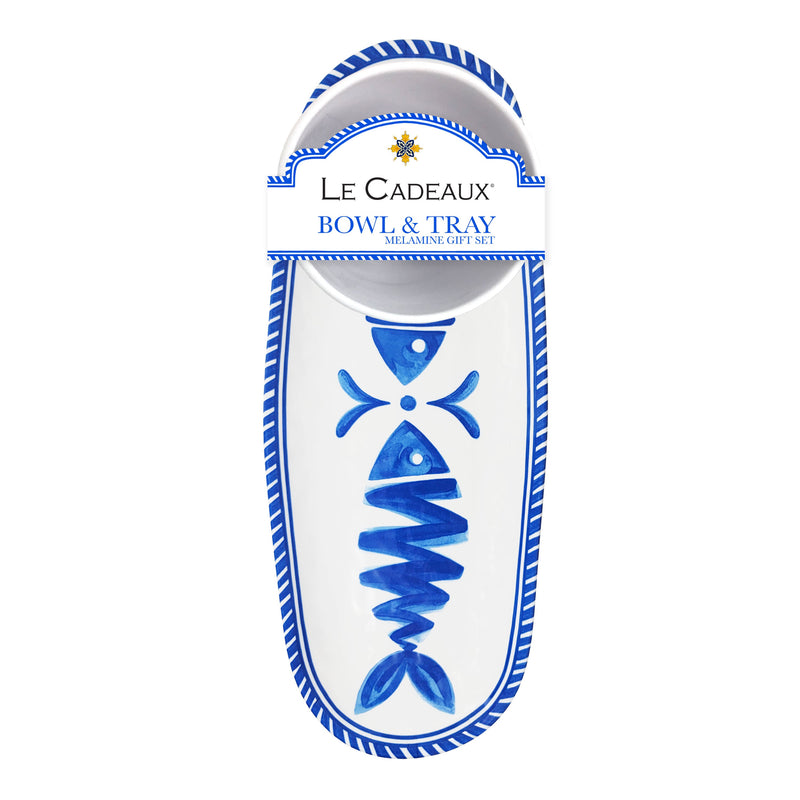 Le+Cadeaux+Mediteranneo+304MDT+Tray+and+Bowl+Gift+Set