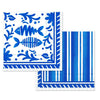 Le Cadeaux Mediterraneo Greek Blue Cocktail Napkins and Coasters Set CCGS-260MDT GTIN 810056678340