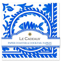 Le Cadeaux Mediterraneo Double-Sided Cocktail Napkins and Coasters Gift Set – Item CCGS-260MDT GTIN 810056678340