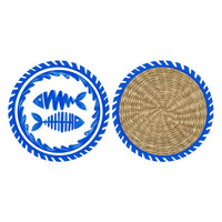 Le Cadeaux Mediterraneo Blue and White Napkins and Coasters Gift Set – CCGS-260MDT GTIN 810056678340