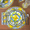 Overhead view of Le Cadeaux Palermo 11-inch Dinner Plates, SKU 237PAL (UPC 810266034080). Dishwasher safe and shatter-resistant melamine.