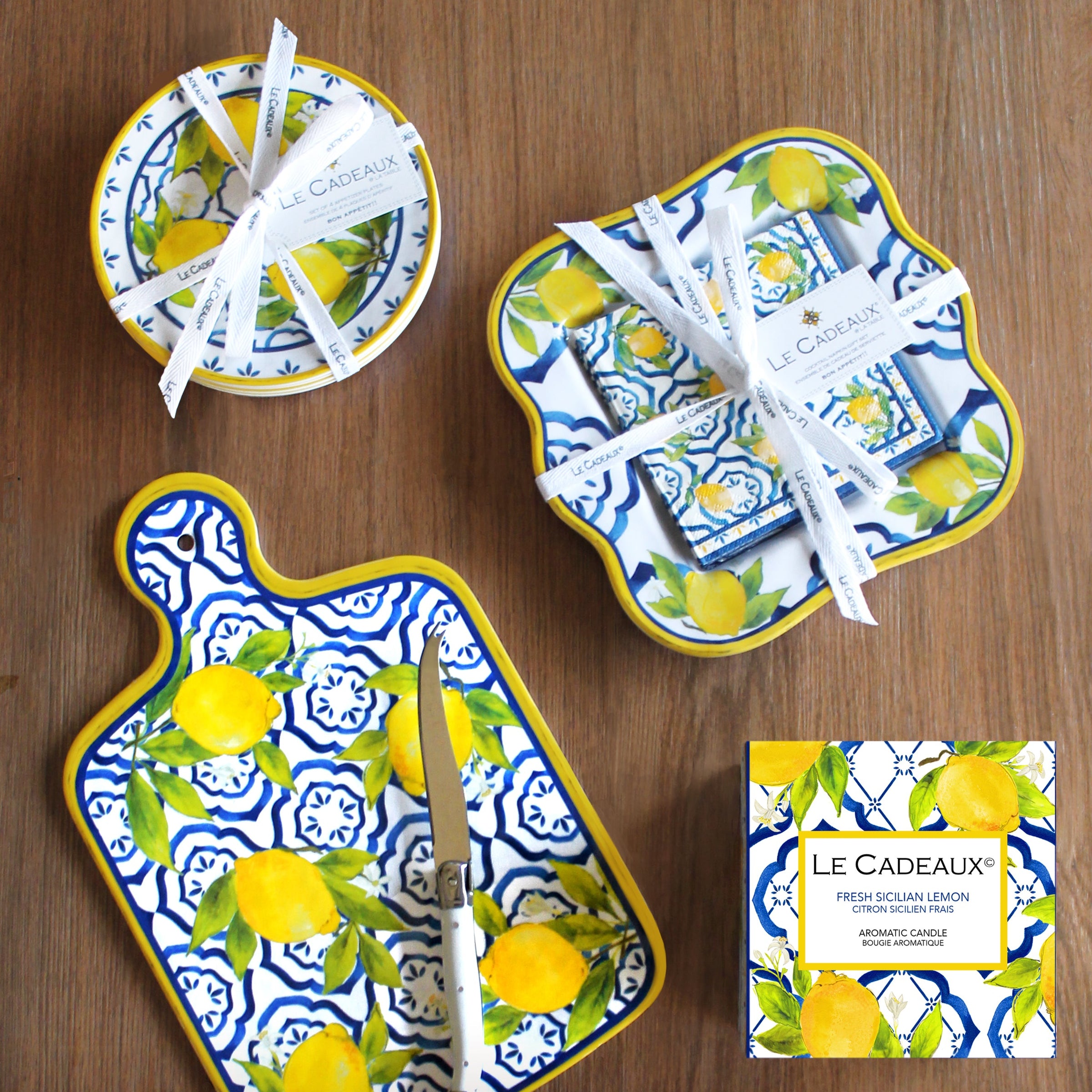Single Le Cadeaux Palermo Appetizer Plate from 4-piece set, SKU 097PAL, UPC 810266033977. Mediterranean-inspired design.