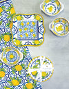 Palermo Appetizer Plates Set by Le Cadeaux, SKU 097PAL, UPC 810266033977. Dishwasher safe, durable melamine with ceramic appearance