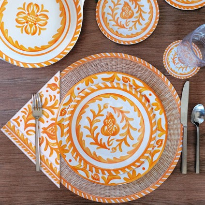 Sicily Solid Orange Salad Plate Set - Thumbnail 3