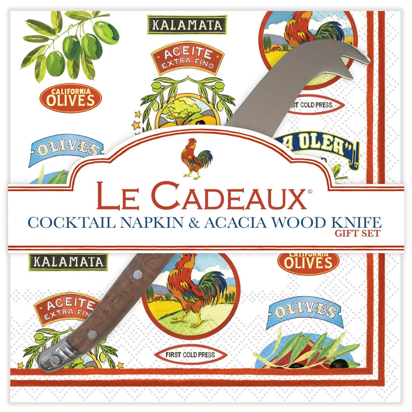 Le Cadeaux Cocktail Napkin & Cheese Knife Set - Thumbnail 2