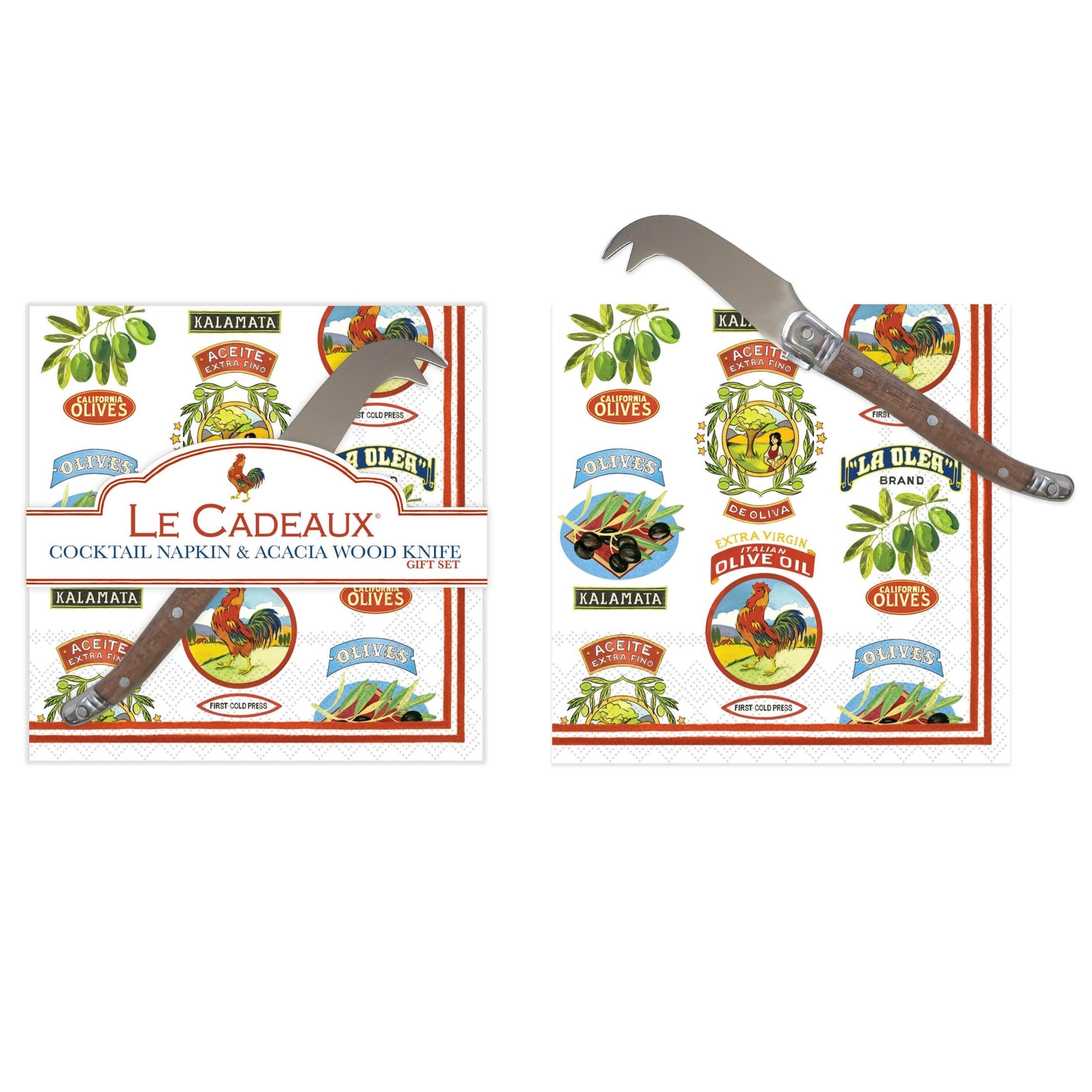 Le Cadeaux Cocktail Napkin & Cheese Knife Set