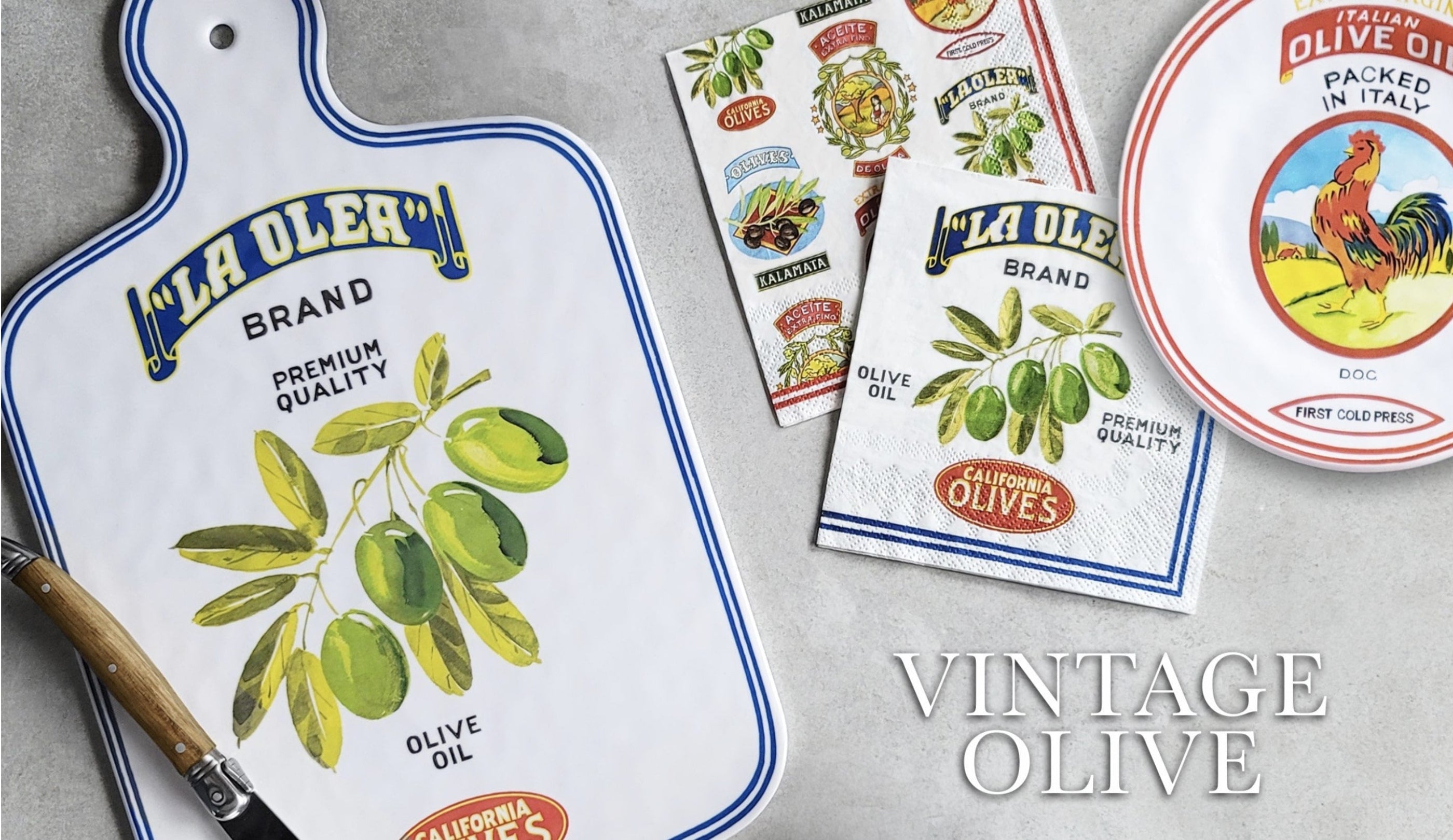 Le Cadeaux Cocktail Napkin & Cheese Knife Set - Thumbnail 4