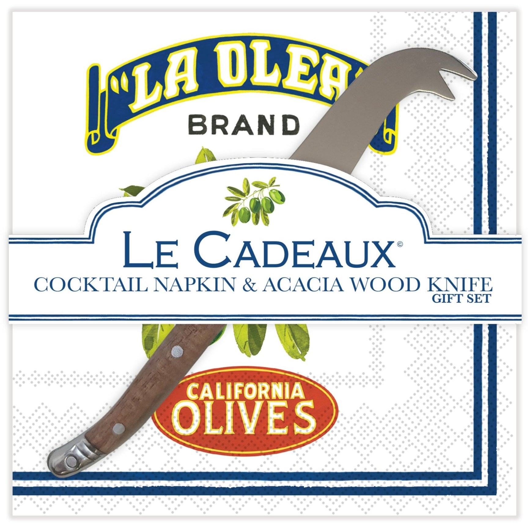 Le Cadeaux Cocktail Napkin & Cheese Knife Set - Thumbnail 3