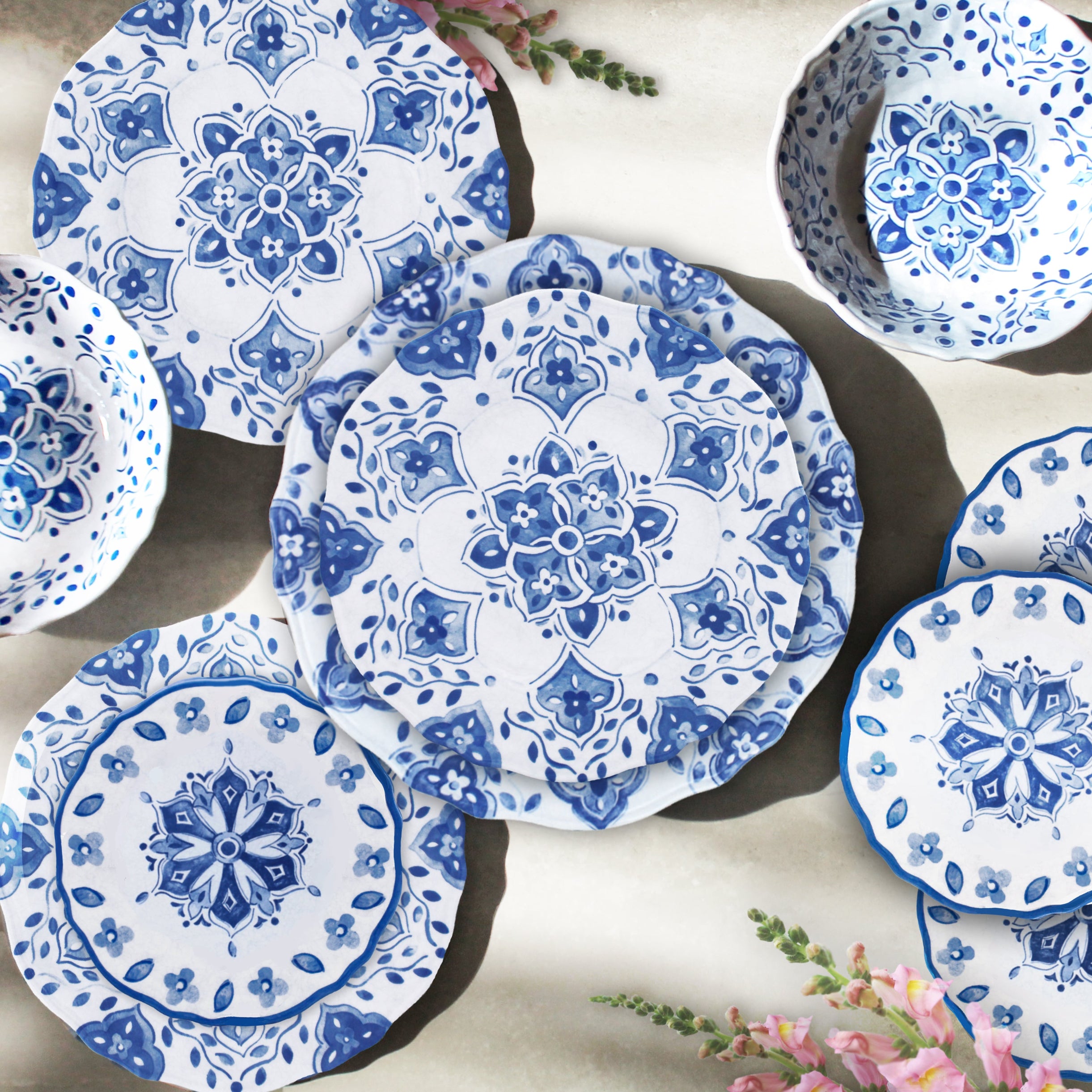 Moroccan Blue Salad Plate 9" - Thumbnail 4