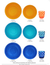Le+Cadeaux+sicily+solid+orange+teal+blue+dinner+plate+salad+plate+collection