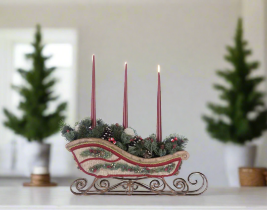 North Country Christmas Sleigh Candle Holder 28-428265 - Thumbnail 2