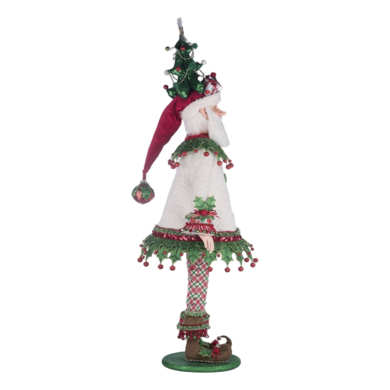 right view of Katherine’s Collection Papa Winterberry Santa Doll packaging, SKU 28-428336, GTIN 810074128254