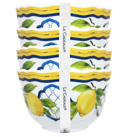 Le Cadeaux Palermo Dessert Bowls, 4-piece set, SKU 098PAL (UPC 810266034035). BPA-free melamine with Italian ceramic look.