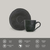 7899001061300+351473901+Porto_Brasil_Porto_Brasil_351473901_GTIN-_7899001061300_Organic_4_oz_Matte_Black_Espresso_Coffee_Cup_and_Saucer_microwave_safe_Oven_safe_stoneware_freezer_safe_dishwasher_safe_made_in