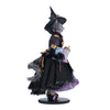 Right side profile of Purr-L Blacktail cat doll holding pumpkin wand and book, Katherine’s Collection Jacks and Cats 2024, SKU 28-428185