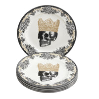 Set of Royal Stafford King Skull themed dinner plates 