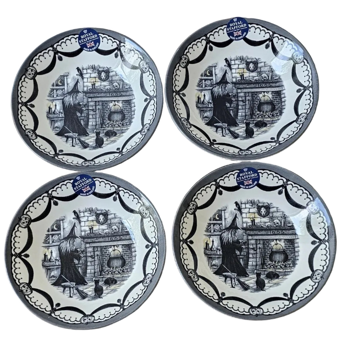 six-piece-set-Royal-Staffrd-Witches-Coven-Haunted-House-Halloween-Cereal-Bowls
