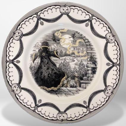 Royal-Sttafford-Spookyville-Guardian-Dinner-Plate-four-piece-set