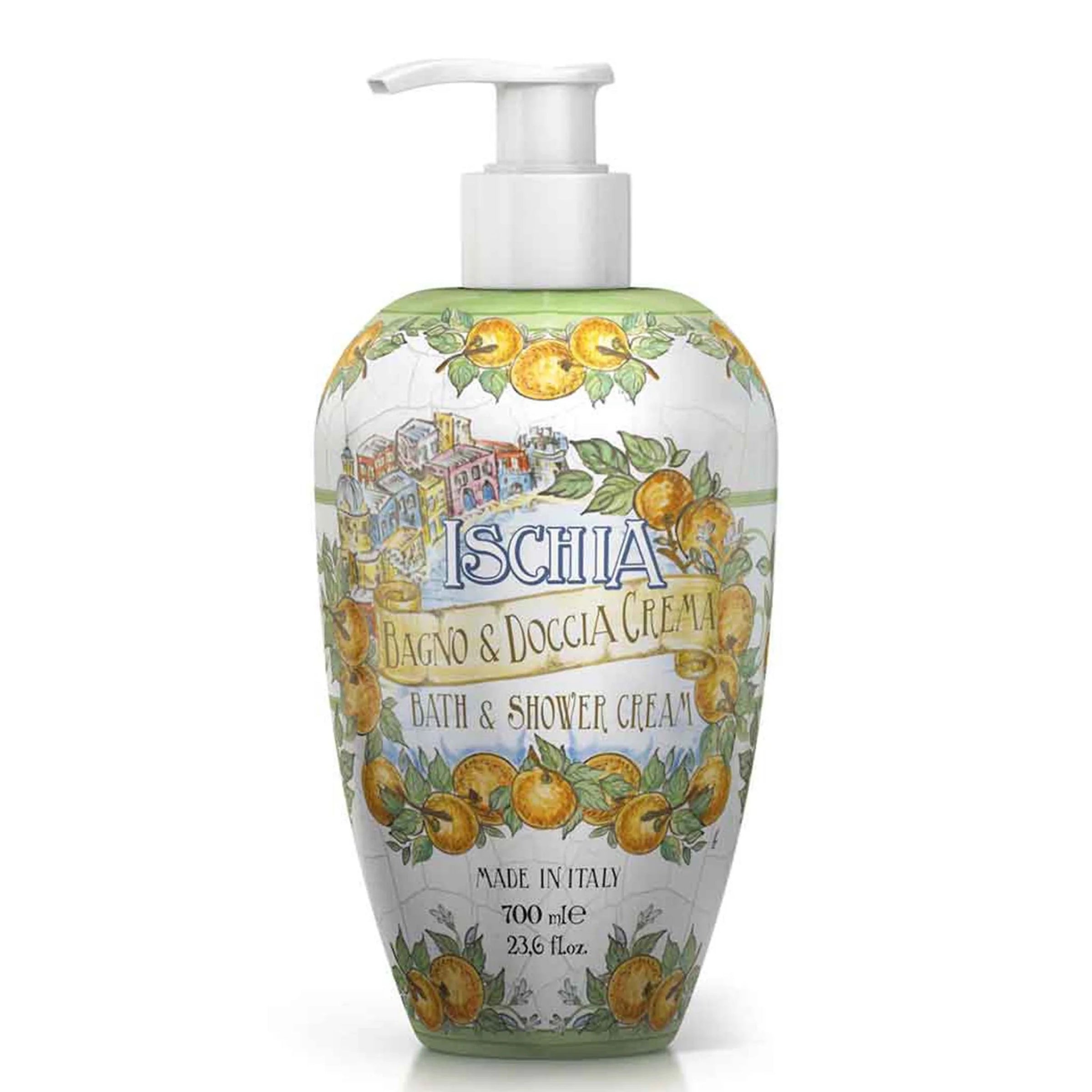 Rudy Profumi Ischia Delicate Bath and Shower Gel, 23.6 oz (700 ml), Italian citrus and floral body wash, GTIN 8008860034519