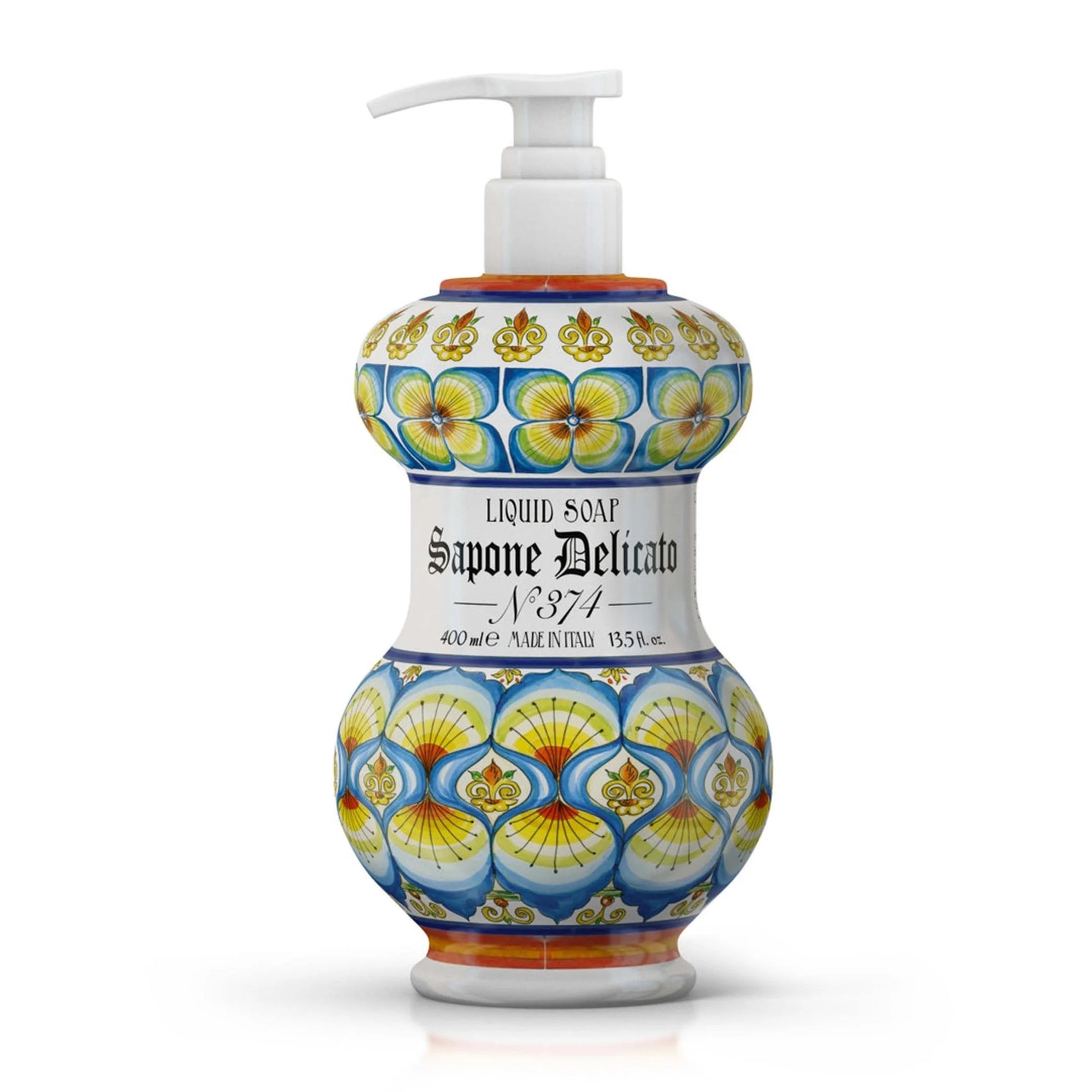 Italian-made Rudy Profumi Pavonis Delicate Hand Soap, 400ml, GTIN 80080253938, SKU CC-3500, enriched with aloe and glycerin.