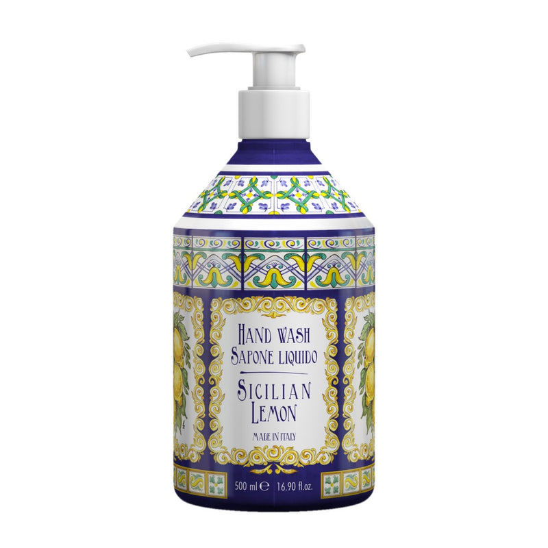 Italian Sicilian Lemon Hand Wash with aloe vera and almond oil, paraben-free and hydrating