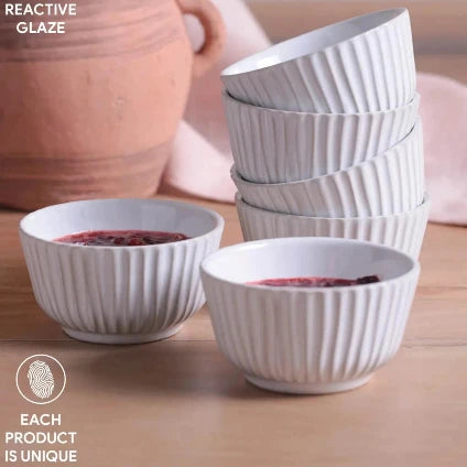 Linhas Ever White Stoneware Ramekin Set