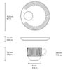 SKU-_36161119801_GTIN-_7908416636895_Porto_Brasil_Brazil_Linhas_Stackable_7.78_oz_Tea_cup_and_with_saucer_new_white_ever_white_measurements