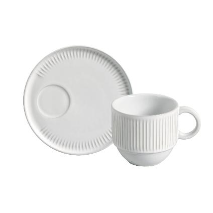SKU-_36161119801_GTIN-_7908416636895_Porto_Brasil_Brazil_Linhas_Stackable_7.78_oz_Tea_cup_and_with_saucer_new_white_ever_white_product