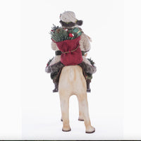 Sparkling beaded embellishments on Santa Riding Caribou figurine, Katherine’s Collection SKU 28-428269, GTIN 810074127820