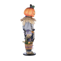 Right-side-Full-length 38-inch Scarecrow with Sunflowers handcrafted doll from Katherine’s Collection Jacks and Cats Halloween, SKU 28-428183