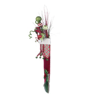 Holly Woods Stocking With Floral Wall Piece 28-428341